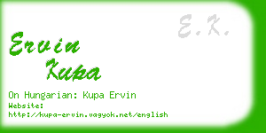 ervin kupa business card